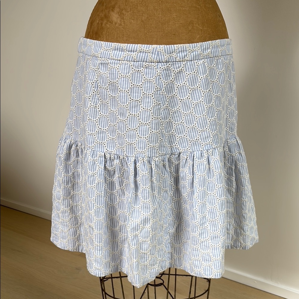 JCrew Blue and White Summer Skirt